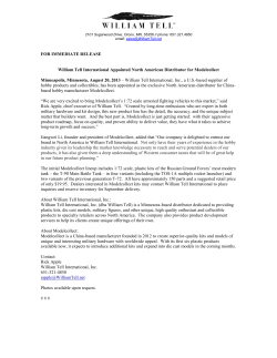 FOR IMMEDIATE RELEASE William Tell International Appointed