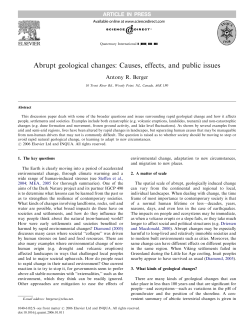 Abrupt geological changes: Causes, effects, and public issues
