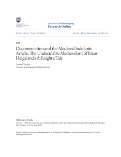 Deconstruction and the Medieval Indefinite Article
