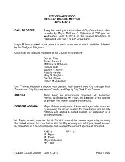 Minutes from the June 1, 2016 Meeting