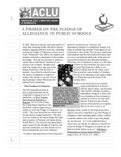 a primer on the pledge of allegiance in public schools