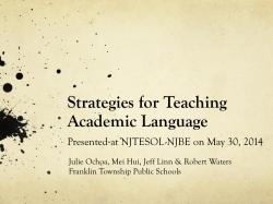 Strategies for Teaching Academic Language