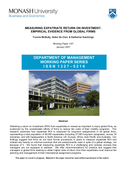 Measuring Expatriate Return on Investment: Empirical Evidence