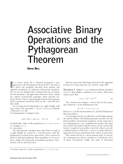 Associative Binary Operations and the Pythagorean Theorem