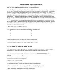 English Civil War to Glorious Revolution