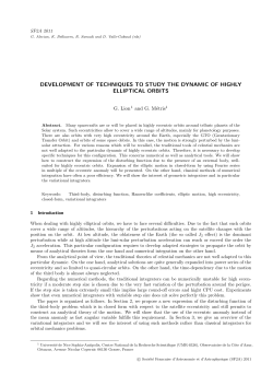 Development of techniques to study the dynamic of highly elliptical