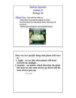 Control Systems Lesson 11 Biology 10 There are two specific things