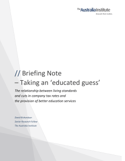 // Briefing Note &ndash; Taking an `educated guess`