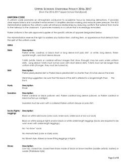 from the 2016-2017 Upper School Handbook