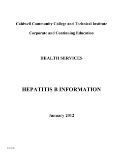 Hepatitis B Information - Caldwell Community College
