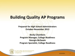 Building Quality AP Programs