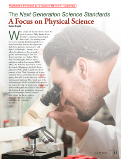 Next Generation Science Standards: A Focus on Physical Science