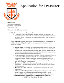 Application for Treasurer