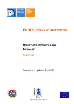 Citizenship Law in Denmark - Cadmus, EUI Research Repository