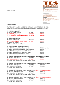 3. A1 Tracing to paper (White Paper) 33&rdquo; X 24&rdquo; RM 1.00