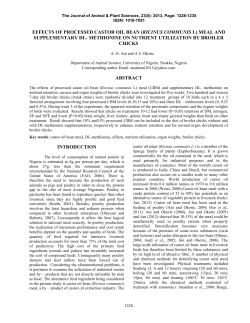 EFFECTS OF PROCESSED CASTOR OIL BEAN (RICINUS