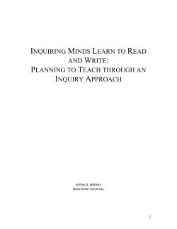 Planning for Inquiry Handout PDF