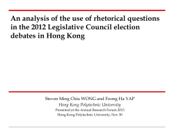 An analysis of the use of rhetorical questions in the 2012 Legislative