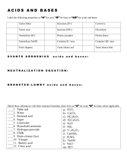 acids and bases