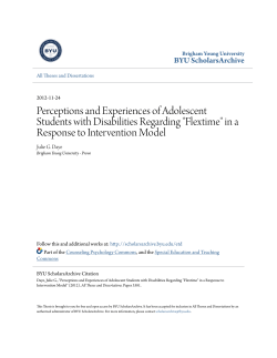 Perceptions and Experiences of Adolescent Students with