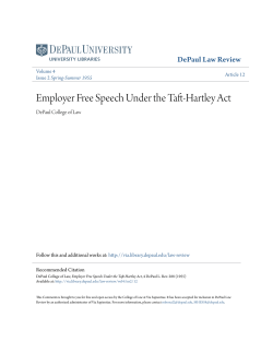 Employer Free Speech Under the Taft-Hartley Act