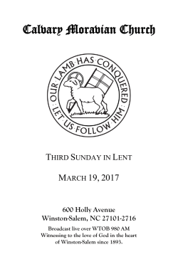 March 19, 2017 11:00 am - Calvary Moravian Church