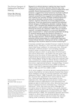 The Ethical Dangers of Deliberative Decision Making