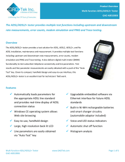 Multi-function ADSL/ADSL2+ Tester