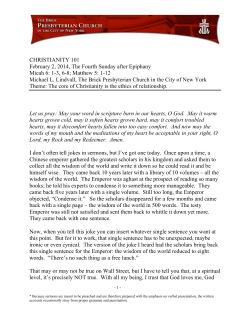 transcript - Brick Presbyterian Church`s