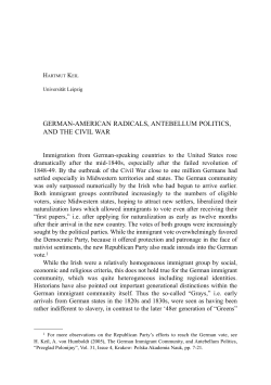 GERMAN-AMERICAN RADICALS, ANTEBELLUM POLITICS, AND