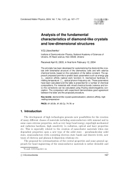 Analysis of the fundamental characteristics of diamond
