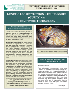 (GURTs) or Terminator Technology