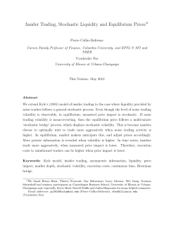 Insider Trading, Stochastic Liquidity and Equilibrium Prices