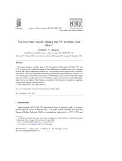T ax-motivated transfer pricing and US intrafirm