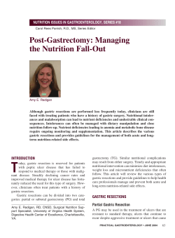 Post-Gastrectomy: Managing the Nutrition Fall-Out