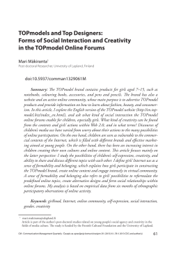 TOPmodels and Top Designers: Forms of Social Interaction and