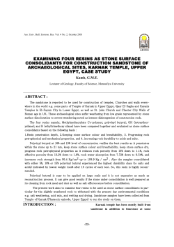 examining four resins as stone surface consolidants for construction