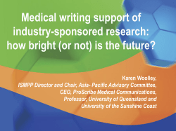 Medical writing support of industry-sponsored research