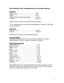 ATCC ® Medium 2039: Acidithiobacillus ferrooxidans Medium