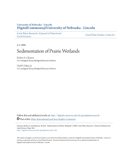 Sedimentation of Prairie Wetlands - DigitalCommons@University of