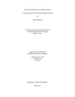 The Lineage of Emotions in Medieval Japan: A Textual Analysis of
