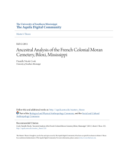 Ancestral Analysis of the French Colonial Moran Cemetery, Biloxi