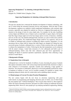 Improving Manipulators by Imitating Arthropod Body Structures Xiao