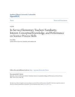 In-Service Elementary Teachers` Familiarity, Interest