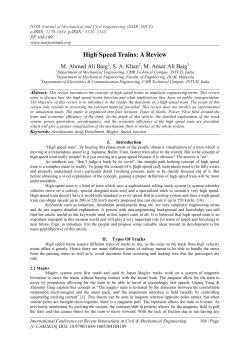 High Speed Trains: A Review