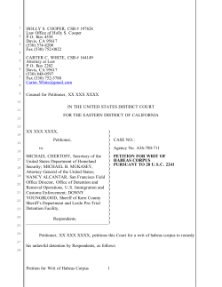 Model Petition for Writ of Habeas Corpus