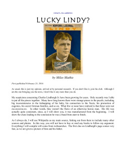 Lucky Lindy? - Miles Mathis