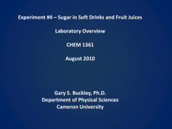 Experiment #4 &ndash; Sugar in Soft Drinks and Fruit Juices