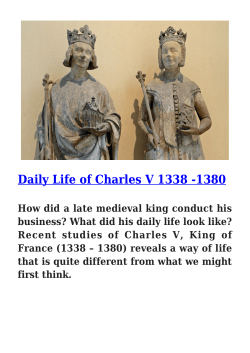 Daily Life of Charles V 1338 -1380