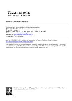 Democratizing the Quasi-Leninist Regime in Taiwan